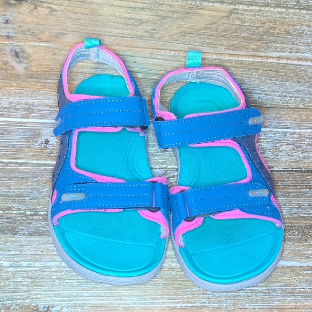 Girls Sporty Blue and Pink‎ Sandals Size 2